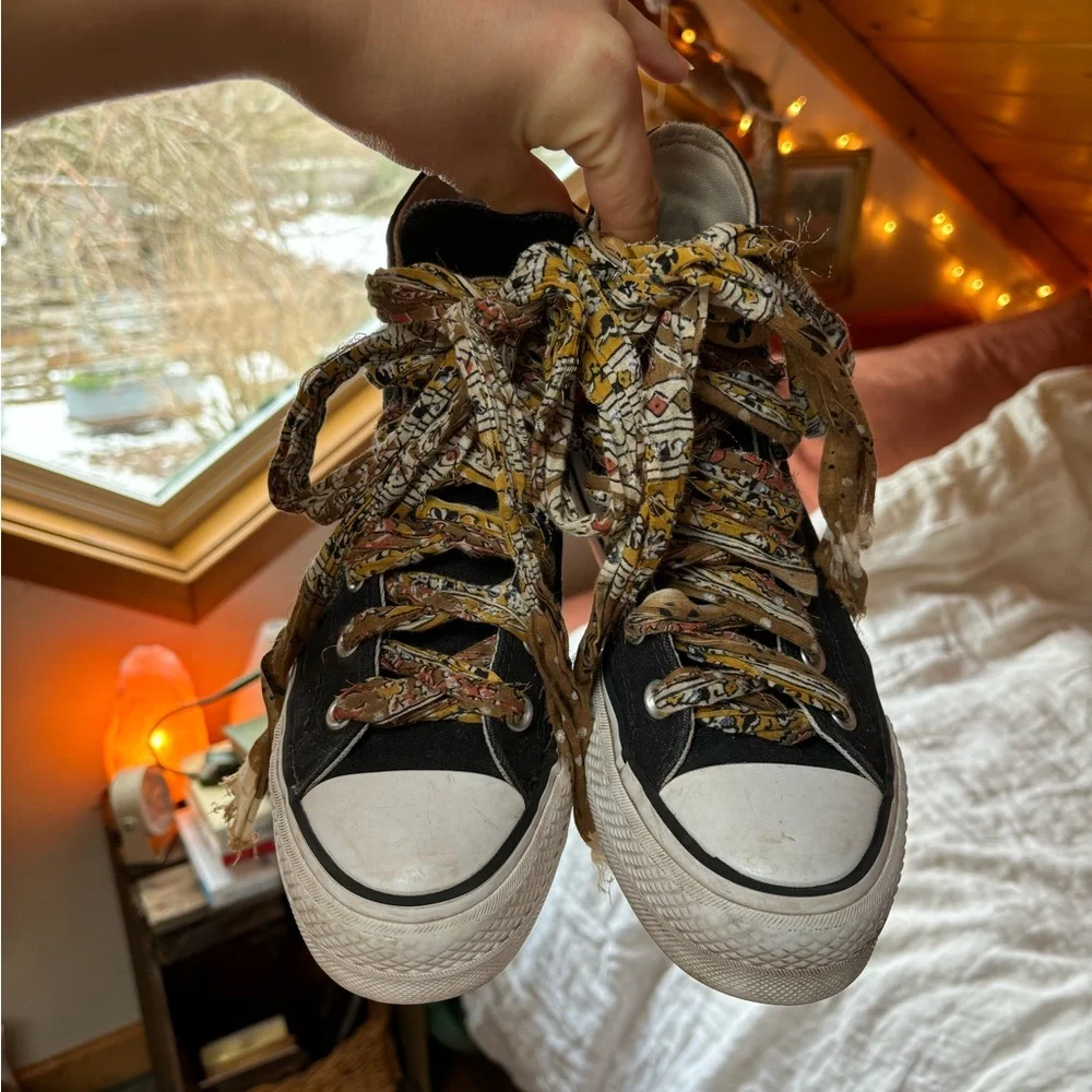 Converse Hightop Sneakers with Bohemian Laces - Picture 3 of 9